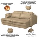 Ver imagem 3 de Sofá Decorativo Sala de Estar Marselha Retratil Manual 2 Lugares 175cm Couro Bege - Mozzelar