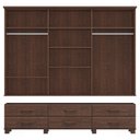 Ver imagem 4 de Guarda-Roupa Bipartido 6 Portas 6 Gavetas 100% Madeira Maciça Linha Ouro Marrom/Café