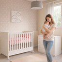 Ver imagem 3 de Jogo de Quarto Infantil Branco Berço e Cômoda sem Colchão - Qmovi