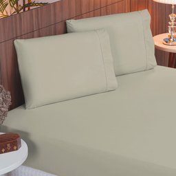 Jogo de Cama 3 Peças 400 Fios King em Ponto Palito Cor:bege - 2