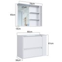 Ver imagem 4 de Gabinete de Banheiro 80cm Estela com Espelheira 01 Gavetão e 1 Basculante Branco com Lavatório