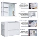 Ver imagem 7 de Gabinete de Banheiro 80cm Estela com Espelheira 01 Gavetão e 1 Basculante Branco com Lavatório