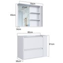 Ver imagem 4 de Gabinete de Banheiro 80cm Estela com Espelheira 01 Gavetão e 1 Basculante Branco com Lavatório