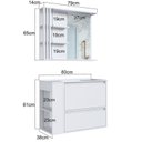 Ver imagem 5 de Gabinete de Banheiro 80cm Estela com Espelheira 01 Gavetão e 1 Basculante Branco com Lavatório