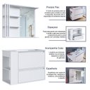 Ver imagem 7 de Gabinete de Banheiro 80cm Estela com Espelheira 01 Gavetão e 1 Basculante Branco com Lavatório