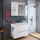 Ver imagem 1 de Gabinete de Banheiro 80cm Estela com Espelheira 01 Gavetão e 1 Basculante Branco com Lavatório