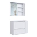 Ver imagem 3 de Gabinete de Banheiro 80cm Estela com Espelheira 01 Gavetão e 1 Basculante Branco com Lavatório