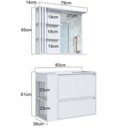 Ver imagem 5 de Gabinete de Banheiro 80cm Estela com Espelheira 01 Gavetão e 1 Basculante Branco com Lavatório