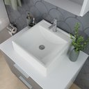 Ver imagem 4 de Conjunto Gabinete Banheiro Rubi 60cm - Gabinete + Cuba + Espelheira - Branco/cinza