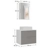 Conjunto Gabinete Banheiro Rubi 60cm - Gabinete + Cuba + Espelheira - Branco/cinza - 6