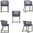 Ver imagem 5 de 3 Cadeiras de Jantar Área Noronha em Alumínio com Pintura Marrom Corda Náutica E11 Trama Original