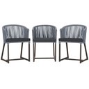 Ver imagem 1 de 3 Cadeiras de Jantar Área Noronha em Alumínio com Pintura Marrom Corda Náutica E11 Trama Original