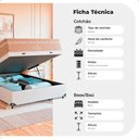 Ver imagem 5 de Cama Box Baú Viúva + Colchão Paris Molas Ensacadas Bege Couro Branco/bege