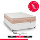 Ver imagem 7 de Cama Box Baú Viúva + Colchão Paris Molas Ensacadas Bege Couro Branco/bege