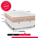 Ver imagem 6 de Cama Box Baú Viúva + Colchão Paris Molas Ensacadas Bege Couro Branco/bege