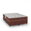 Ver imagem 1 de Cama Box Casal Bipartido + Colchão D33 One Face - Suede Marrom