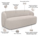 Ver imagem 4 de Sofá 2 Lugares 170cm com Poltrona Giratória Orgânica Heidy F04 Bouclê Bege - Lyam Decor
