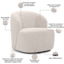 Ver imagem 6 de Sofá 2 Lugares 170cm com Poltrona Giratória Orgânica Heidy F04 Bouclê Bege - Lyam Decor