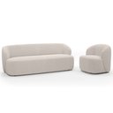 Ver imagem 3 de Sofá 2 Lugares 170cm com Poltrona Giratória Orgânica Heidy F04 Bouclê Bege - Lyam Decor
