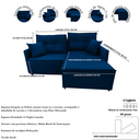Ver imagem 6 de Sofa Cama Premiun (retratil/reclinavel sem caixa) Azul