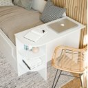 Ver imagem 4 de Cama de Solteiro com Mesinha e cama auxiliar Cimol Branco i Bicama