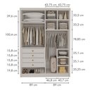 Ver imagem 3 de Closet Casal sem Portas 4 Gavetas Eloá 100% MDF Branco