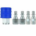 Ver imagem 1 de Kit Engate Rápido Pneumático 1/4" com 5 Peças - Azul