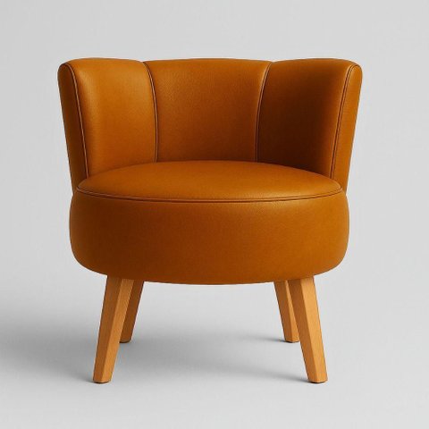 Poltrona Fontana Tecido Corano Macia Confortavel Terracota 64cm 120kg