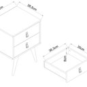 Ver imagem 7 de Conjunto 3 Peças, 2 Mesas de Cabeceira e 1 Cômoda 6 Gavetas com Pés em Madeira Maciça