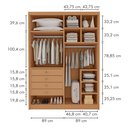 Ver imagem 3 de Closet Casal sem Portas 4 Gavetas 100% MDF Eloá Cinamomo Marrom
