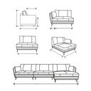 Ver imagem 4 de Sofá Vena 2 Lugares + Chaise Fixo Couro Preto 294cm - 69849