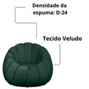 Ver imagem 5 de Poltrona Decorativa Concha Base Arco Giratória Veludo Cor:verde