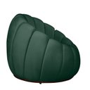 Ver imagem 3 de Poltrona Decorativa Concha Base Arco Giratória Veludo Cor:verde