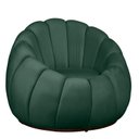 Ver imagem 1 de Poltrona Decorativa Concha Base Arco Giratória Veludo Cor:verde