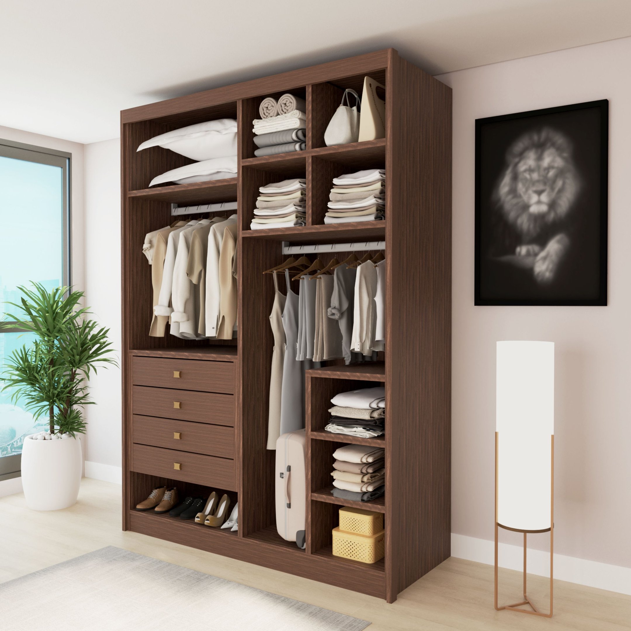 Closet Casal sem Portas 4 Gavetas Eloá | MadeiraMadeira