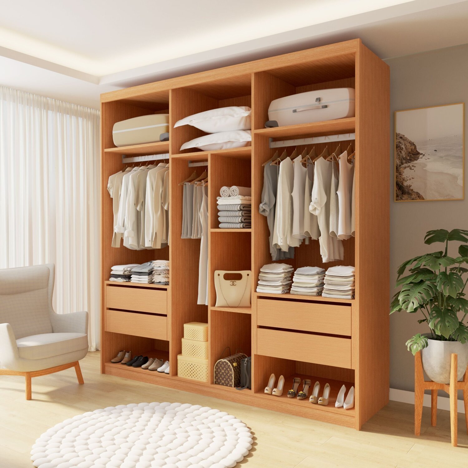 Closet Casal sem Portas 4 Gavetas Miami | MadeiraMadeira
