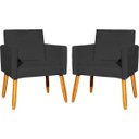 Ver imagem 1 de Kit 2 Poltronas Decorativa para Sala Nina Suede Cores Pé Palito 30cm Castanho