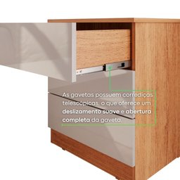 Mesa de Cabeceira Paris - Mais Móveis Cinamomo/offwhite - 7