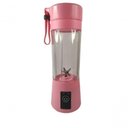 Ver imagem 2 de Mini Liquidificador Portátil Cabo Bateria 6 Lamina - Rosa