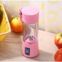 Ver imagem 4 de Mini Liquidificador Portátil Cabo Bateria 6 Lamina - Rosa