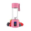 Ver imagem 1 de Mini Liquidificador Portátil Cabo Bateria 6 Lamina - Rosa