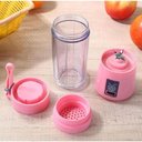 Ver imagem 3 de Mini Liquidificador Portátil Cabo Bateria 6 Lamina - Rosa