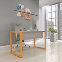 Ver imagem 1 de Mesa Madeira X M134/60P25TUB 134cm Industrial Cinza e Laranja Picasso