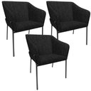 Ver imagem 1 de Kit 3 Cadeiras para Sala de Jantar Estar Living Olívia L02 Linho Chumbo - Lyam Decor