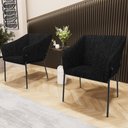 Ver imagem 2 de Kit 3 Cadeiras para Sala de Jantar Estar Living Olívia L02 Linho Chumbo - Lyam Decor