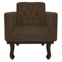 Ver imagem 7 de Kit Diva Recamier Juliana 140cm Lado Direito e 01 Poltrona Classic Suede Marrom - Amarena Móveis