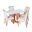 Ver imagem 2 de Conjunto Mesa Itália com 4 Cadeiras Madeira Maciça, Detalhe em Botonê e Estofada Sophia Espresso Móveis 