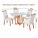 Ver imagem 3 de Conjunto Mesa Itália com 4 Cadeiras Madeira Maciça, Detalhe em Botonê e Estofada Sophia Espresso Móv