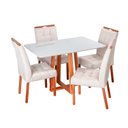 Ver imagem 2 de Conjunto Mesa Itália com 4 Cadeiras Madeira Maciça, Detalhe em Botonê e Estofada Sophia Espresso Móv