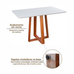 Conjunto Mesa Itália com 4 Cadeiras de Madeira Maciça e Estofada Sophia Authentic Espresso Móveis - 12